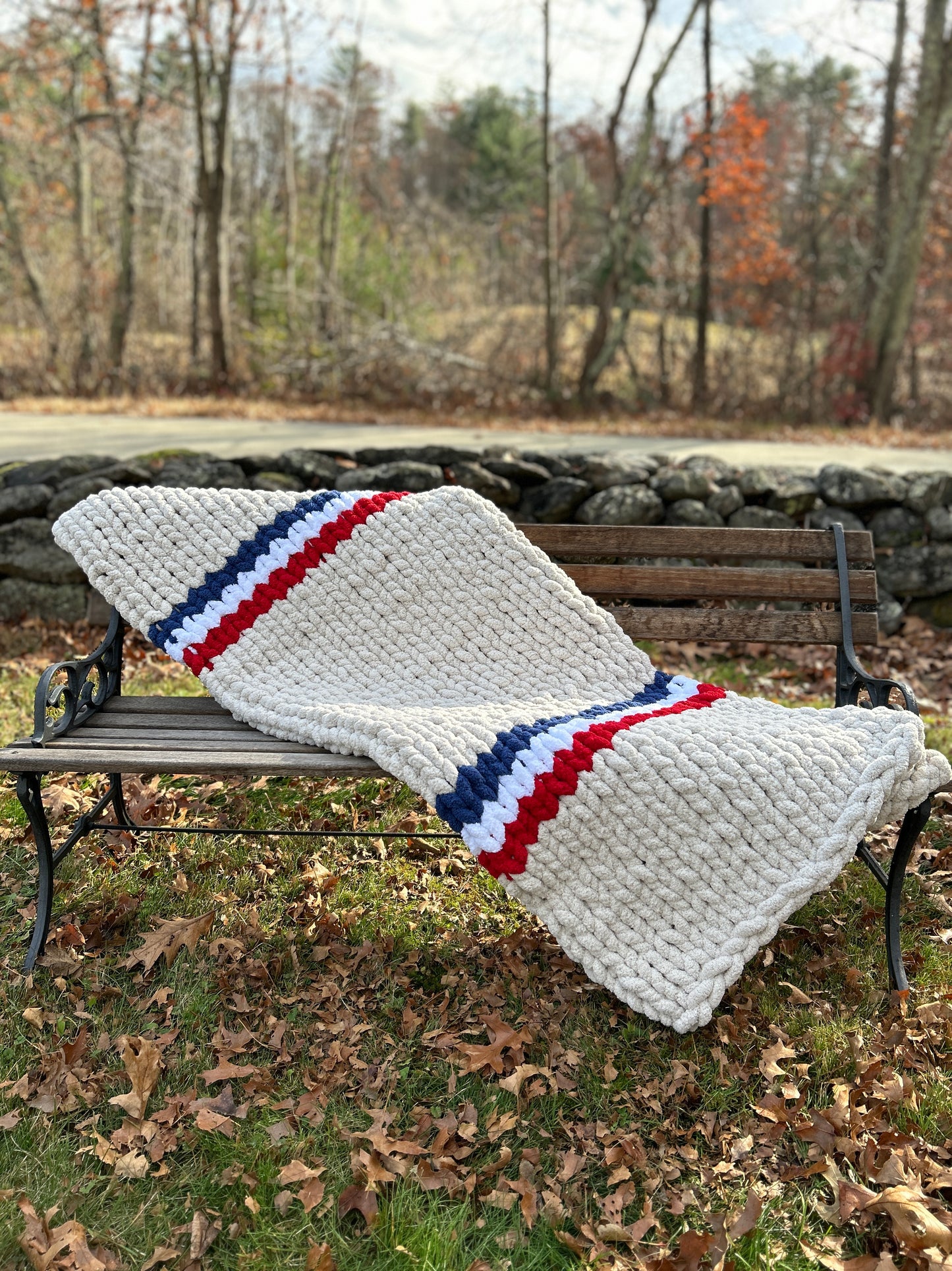 American Glory Hand Knit Blanket