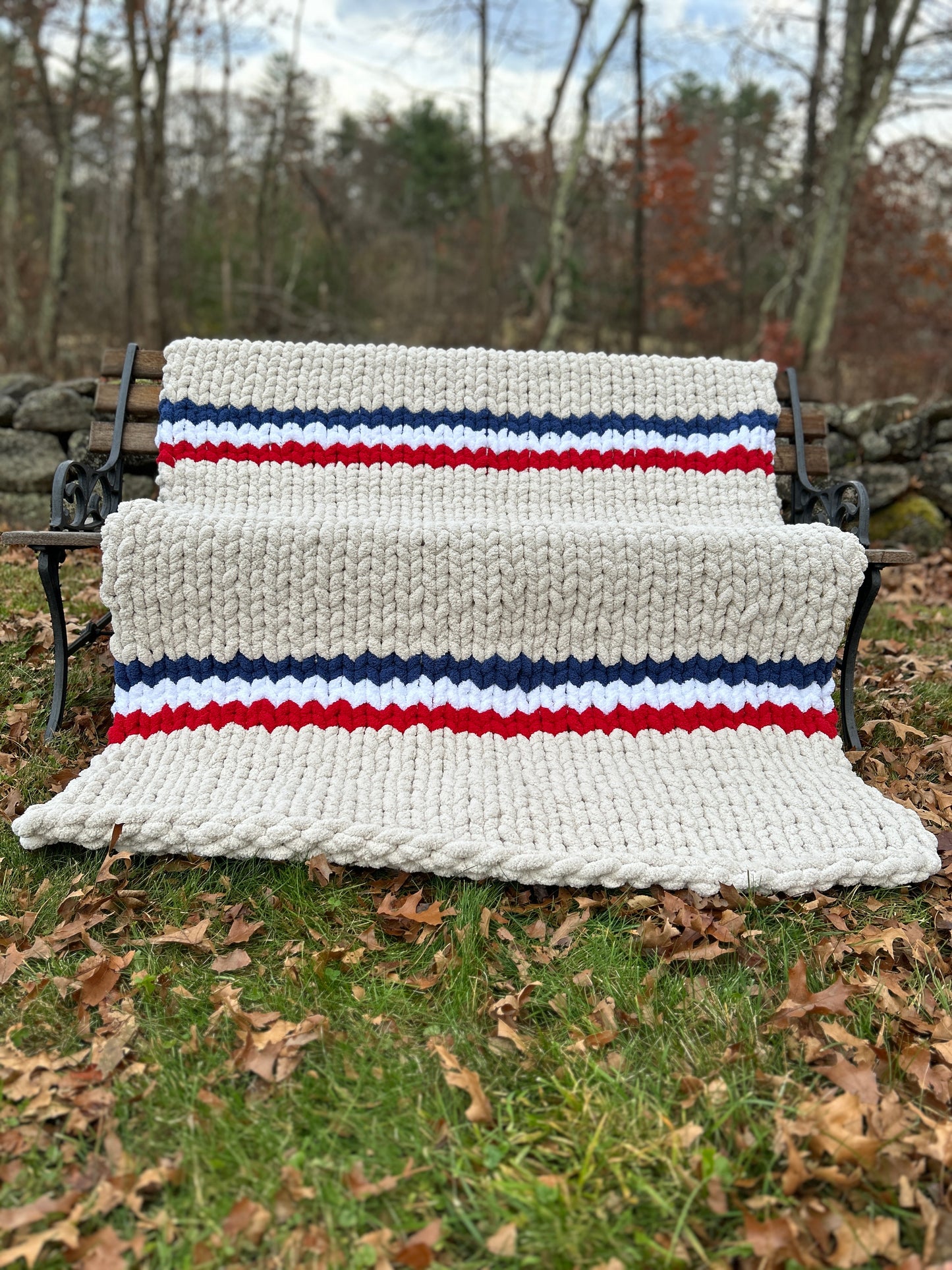 American Glory Hand Knit Blanket