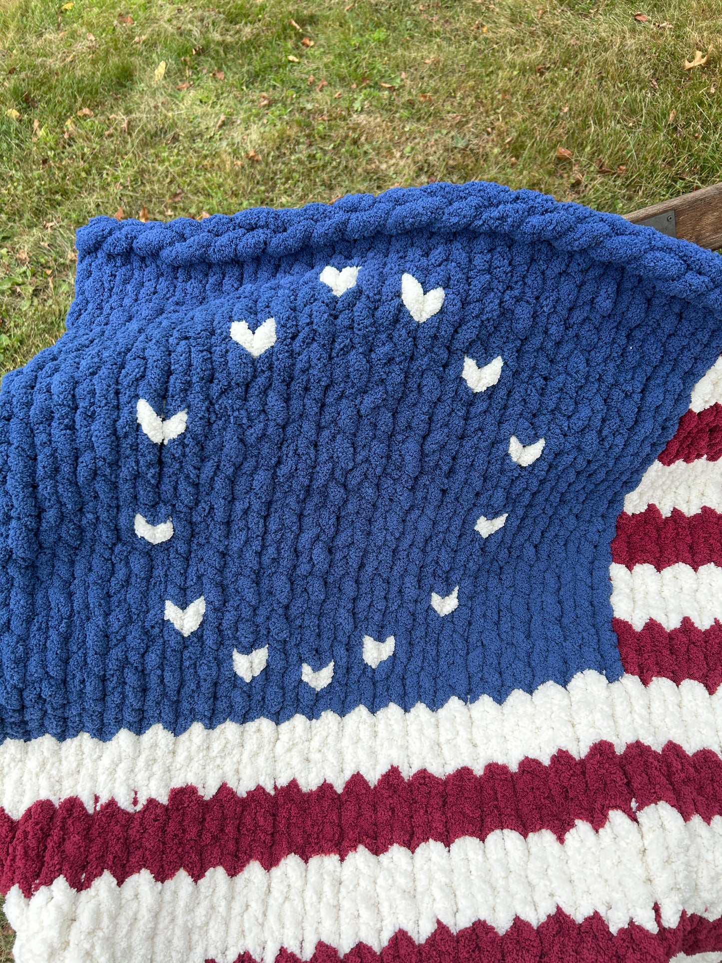 OLD GLORY Hand Knit Blanket