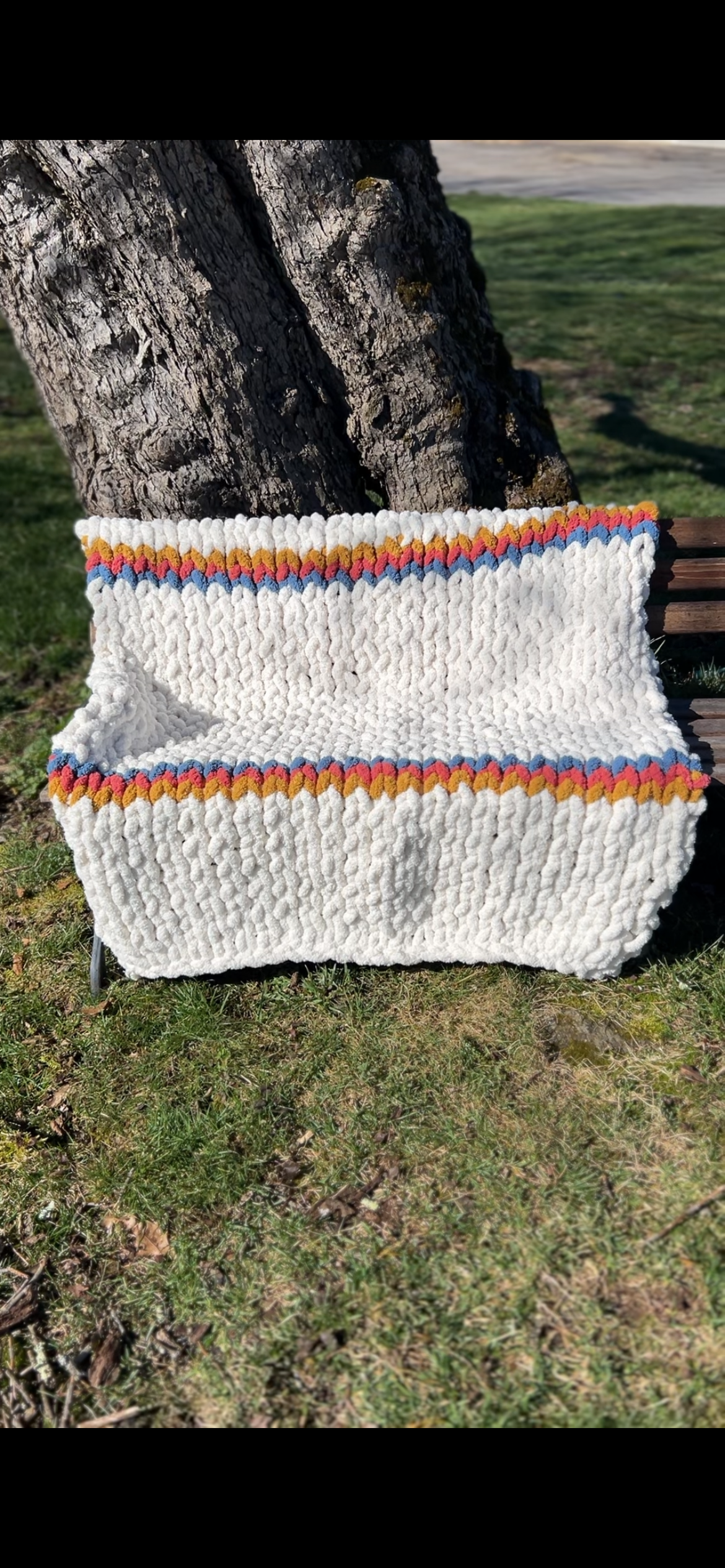 Southern Sunset Hand Knit Blanket