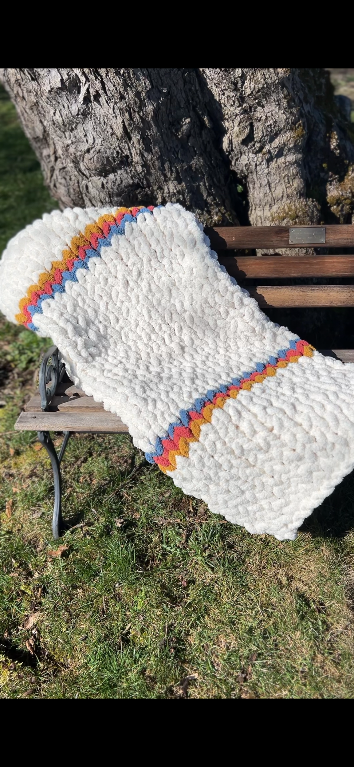 Southern Sunset Hand Knit Blanket