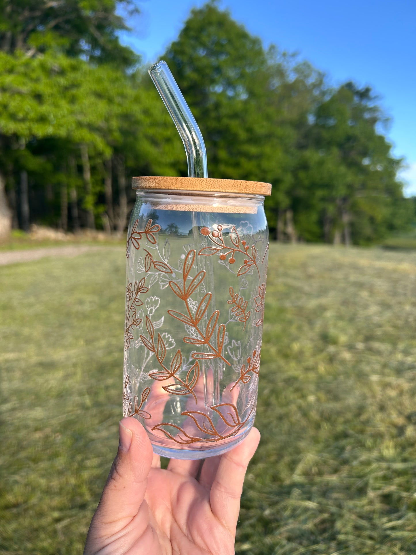 Field + Floral Glass Tumbler