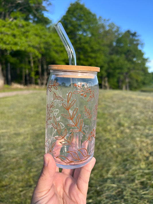 Field + Floral Glass Tumbler